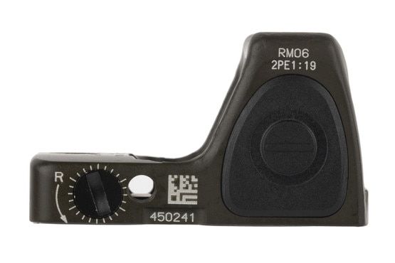 The Trijicon RMR rmo6 features a precise 3.25 MOA red dot and fine elevation and windage adjustments